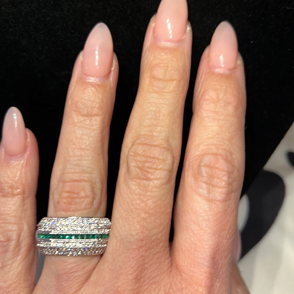 NEW ETERNITY WIDE WIDTH BAND OF MICRO PAVE DIAMONDS IN THREE SIZES